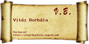 Vitéz Borbála névjegykártya